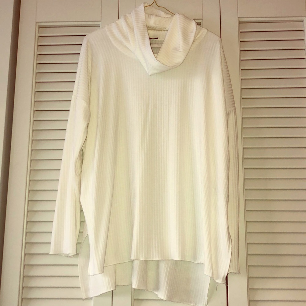 White cowl neck sweater